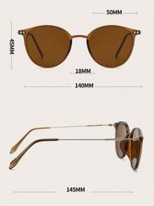 1pc Men's Multi-Color Fashion Glasses, Suitable For Daily Wear - Brown - View 4