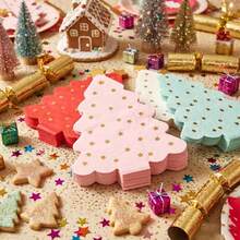 16pcs Christmas Tree Shaped Napkins, Gold Star Disposable Paper Napkins, Multi-Color Christmas Party Table Decor Napkins - Christmas Style - View 2