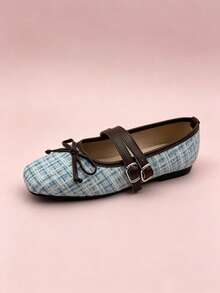 Sepatu Balet Datar Wanita, Sepatu Hitam yang Nyaman - Biru - View 3