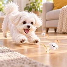 10pcs/1pc Cute Puppy Bouncy Squeaky Pet Ball, Durable Slow-Rebound Interactive Chase Gift For Cats & Small Dogs, No Battery, Halloween & Christmas Pet Gift - Ginger - View 6