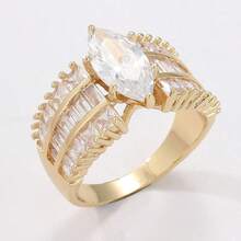 1pc Fashion Luxury Three-Layer Design Women's Ring, Exquisite Accessory For Wedding Banquet - Gold - View 8