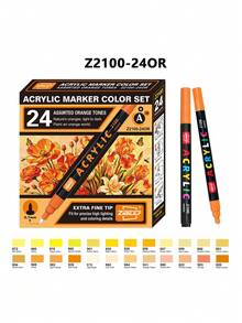 24 Colors/Box Creative Water-Based Paint Markers, Suitable For Doodling And Painting On Different Surfaces, Portable Multicolor Marker Set For Artists,School,A Gift For Friends - Sets - View 14