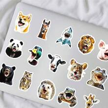 50pcs Funny Animal Face Decorative Stickers For Skateboard, Phone Case, Laptop, Refrigerator, Luggage, Bedroom Door, Tablet, Notebook, Learning Reward Gift - Multicolor - View 4