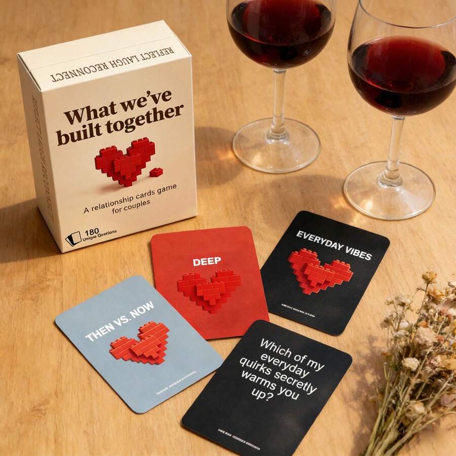 What We've Built Together Couples Relationship Card Game, 180 Unique Conversation Question Cards, Romantic Interactive Table Game, Christmas Game Night, Sweet Christmas Gift, Perfect For Couple Party, Date Night & Holiday Gathering - Multicolor - View 1