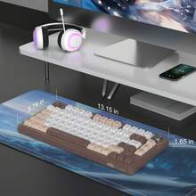 MageGee GK950 Bluetooth/2.4G/Wired Membrane Keyboard, Adjustable RGB Backlight, 80 Keys, Rotary Knob For Volume & Light Control, 4000mAh Battery, Silent Typing Keyboard, Suitable For Laptop,/PC/Tablet/Study/Family/Gift/Work/Gaming - View 11