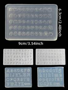 Japanese Style DIY 1pc Silicone Nail Art Mold, Includes Japanese Numbers, Letters And Brand 3D Accessories Nail Art Mold - Clear - View 8