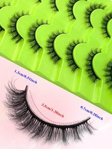 ENCHUW 7 Pairs Full Strip False Eyelashes Volumized Fluffy Natural Looking 3D Tapered Tip Design Lightweight & Soft For Daily Wear - Black - View 4