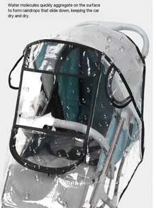 Transparent Rain Cover For Baby Stroller, Windproof Cover With Front Opening For Holding Baby, Compatible With Medium And Large Baby Strollers, Folding Strollers, High-View Strollers - Multicolor - View 5