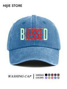 1pc Men's Letter Print Baseball Cap, Casual Adjustable Lightweight Comfortable Duck Bill Hat, Unisex Multi-Functional Vintage Washed Hat, Halloween Decorative Hat - A - View 9