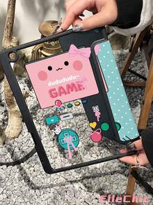 1pc Game Theme Illustration Double-Sided Paint Acrylic Transparent Crystal Back Cover Shockproof Protective Case Support Sleep & Wake-Up Function Compatible With IPad (A16) 11 Inch,7/8/9th(10.2-Inch),Galaxy Tab S7/8/9,Birthday And Holidays. - Multicolor - View 3
