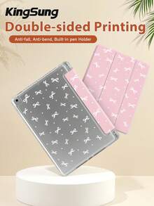 Kingsung 2026 Bow Minimalist Pattern Tablet Protective Case, Compatible With 7/8/9/10th Gen/Pro 12.9/Pro 11/11th Gen (A16), Galaxy Tab S6 Lite/Galaxy Tab A11+2025, Soft Shockproof Protection, Supports Smart Standby/Auto Wake/Sleep Function - Multicolor - View 4