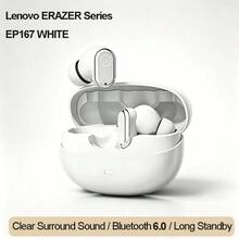 Lenovo 藍牙耳機 ENC 降噪 長續航 耐用 防水 TWS 無線入耳式 Air Pods 耳機 適合跑步運動睡眠 佩戴舒適不痛耳 原裝 Lenovo 藍牙耳機 - 櫻花白 - 查看 1