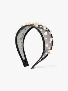 Opalesca 1pc Women's Black Wide Headband, Premium Luxury Style, Versatile Hair Accessory With Hair Clip Hairband - Multicolor - View 11
