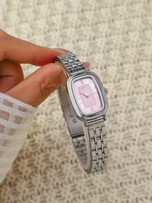 CARYINO-Women's Classic Fashion Small Square Watch, Sunburst Gradient Minimalist Dial, Designer Strap, Can View Time, Suitable For Daily, Holiday, Party, Wedding, Back To School, Christmas, Thanksgiving, Halloween, Easter And Other Occasions, Best Gift For Women - one-size - View 2