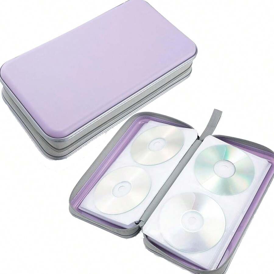 High-Capacity 96-Disc CD Storage Case – Hard-Shell, Water-Resistant DVD/CD Holder With Handle And Zipper Closure - View 1