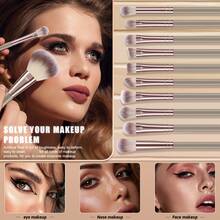 25pcs And 1pc Gift Makeup Brushes Set, Soft Dense Cosmetic Brushes For Foundation Powder Blush Eyeshadow Concealer Contour Highlight, Complete Face & Eye Makeup Brush Kit, Handles For Makeup Beginners And Daily & Party Makeup Application - Multicolor - View 9
