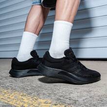 adidas Treadmove 舒適百搭耐磨透氣低筒休閒跑步鞋 男女同款 黑色 - 黑色 - 查看 4