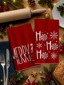 2 buah Handuk Dapur Minimalis Motif Salju, Permen, Pohon Natal, Ukuran 40*60cm, Bahan Mikrofiber Lembut, Cocok untuk Dapur Rumah, Restoran, Aktivitas Luar Ruangan, Berkemah, Pembersih Meja, Kain Lap Piring, Handuk Tangan, Aksesoris, Handuk Dapur Tema Liburan Natal Musim Dingin, Hadiah Liburan - MultiWarna - View 9