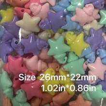 10PCS/30PCS Acrylic Colorful Christmas Hat Star Beads, Macaron Spring Color Star Beads, Suitable For Handmade DIY Beaded Pendants, Phone Chains, Jewelry And Craft Accessories - Colorful Christmas Hat Star - View 5
