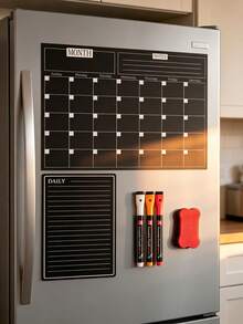 Magnetic Erasable Fridge Calendar, Monthly Fridge Planner And Today's Menu List Whiteboard, 4pcs Fridge Planner, Suitable For Kitchen Office, Includes 3 Marker Pens And 1 Eraser - Magnetic Sticker Set - View 15