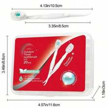 1 Box Of 20pcs Waterless Portable Disposable Toothbrushes, With Built-In Fresh Pearl Toothpaste, …Multi-Functional Travel Oral Cleaning Brush, Refreshing Teeth Cleanin - Multicolor - View 4