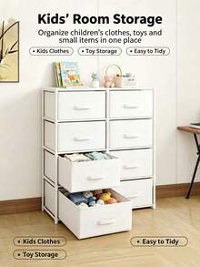 1 Pack Multi-Drawer Sturdy Freestanding Fabric Storage Dresser Cabinet, Modern Neutral Color Vertical Drawer Organizer Unit With Handles For Bedroom Hallway Closet Entryway, Christmas Thanksgiving Home Organization Gift - Multicolor - View 7