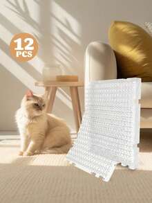 12pcs Cat Repellent Mats, Plastic Spiked Anti-Scratch Pads, Suitable For Indoor And Outdoor Pet Training, Furniture Protection And Desktop Cat And Dog Repellent Mats - 12 Pieces - View 3