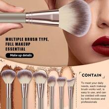 25pcs And 1pc Gift Makeup Brushes Set, Soft Dense Cosmetic Brushes For Foundation Powder Blush Eyeshadow Concealer Contour Highlight, Complete Face & Eye Makeup Brush Kit, Handles For Makeup Beginners And Daily & Party Makeup Application - Multicolor - View 10