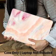 1pc Protective Case, Pink & Orange Abstract Marble Texture UV Printed Pattern, Laptop Protective Sleeve, Minimalist Lightweight Durable Protective Case Compatible With 13-Inch Neo Laptop Protective Case A3404 Model/ Air Pro 13.3 13.6 14.2 15.3 16.2 Inch/ Matebook D14/D16 - View 3