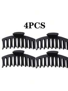 4/3/2pcs Black Fashion Large Hair Clips, Lightweight Plastic Hair Clips, Multi-Functional Fashion Hair Accessories, Women's Hair Accessories - Black - View 13