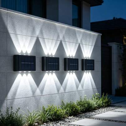 Solar Outdoor Wall Light (1-Pack) – Solar-Powered Lighting Suitable For Courtyards, Porches, Garages, Balconies, And More; Also Ideal For Garden Decor, Wedding Settings, And Camping – Outdoor Wall Light | Modern Wall Light | Solar Outdoor Wall Lamp