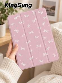 Kingsung 2026 Bow Minimalist Pattern Tablet Protective Case, Compatible With 7/8/9/10th Gen/Pro 12.9/Pro 11/11th Gen (A16), Galaxy Tab S6 Lite/Galaxy Tab A11+2025, Soft Shockproof Protection, Supports Smart Standby/Auto Wake/Sleep Function - Multicolor - View 1