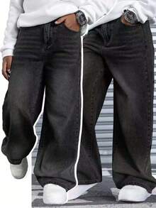 Toddler Spring Denim Jeans, New Fashion Style - Black - View 1