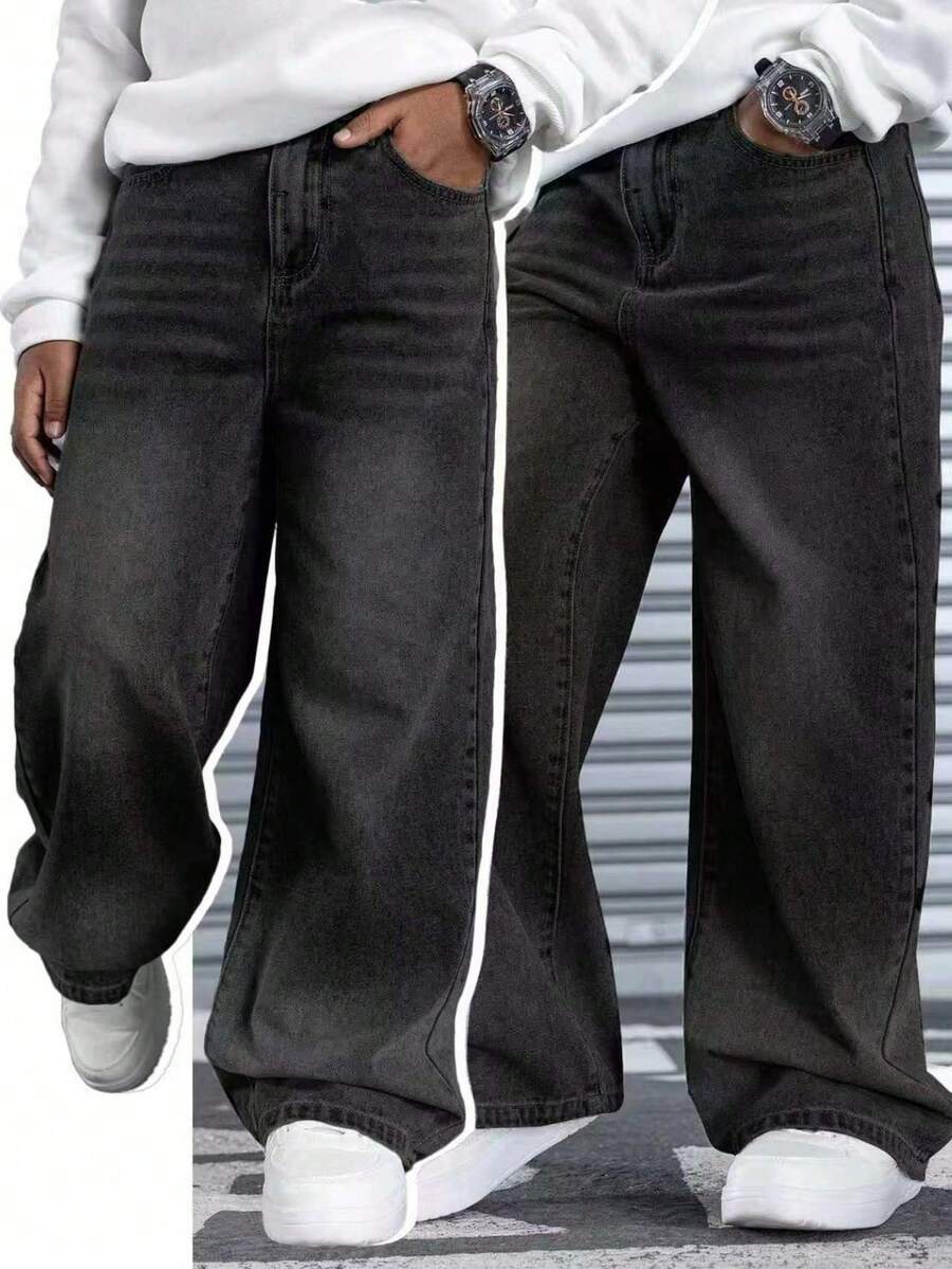 Toddler Spring Denim Jeans, New Fashion Style - Black - View 1