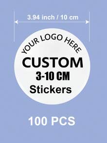 1/20/50/100/500pcs 3-10cm Customized Personalized Waterproof Round Stickers For Business Logo, Suitable For Various Occasions, Photos, Images, Labels, Custom Logo Stickers, Circle Label Stickers, Custom Sticker Logos, Thank You Sticker - White - View 37