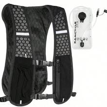 Running Vest Backpack With 2L Water Bladder Women Men, Hydration Vest Lightweight & Breathable Running Backpack, Hydration Backpack, Water Backpack, 5L Capacity Adjustable Black Hydration Vest - Black - View 1