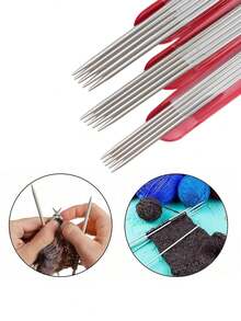 5pcs 20CM Stainless Steel Double-Ended Straight Knitting Needles 2-5MM Suitable For Sweater Knitting Projects - Multi-color - View 9