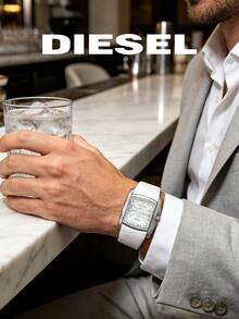 Diesel Croco Digi Series Y2K Retro Crocodile Shaped Digital Watch, All Gold PVD Polished Stainless Steel DZ1406 - Silver - View 5