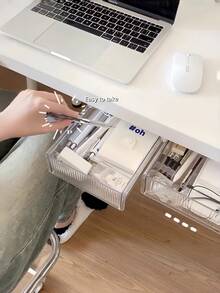 Under Desk Drawer, No Drilling Required, Hidden Storage Box, Suitable For Office Desk And Student Desk, Can Hang Stationery And Miscellaneous Items - Multicolor - View 3