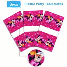 3pcs/Random 1pc Cartoon Anime Character Theme Tablecloth, Christmas Decoration Set, Tablecloth, Party Birthday Celebration, Yard Use, Room Decor, Perfect For Birthday Parties And Holiday Gatherings. Best Party Gift For Friends And Couples - Multicolor - View 4