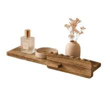 Wooden Wall-Mounted Display Shelf, Wavy Edge Floating Storage Rack, Home Decor, Bedroom Kitchen Bathroom Use, Wall Storage Organizer, Small Decorative Item Display Shelf - View 13