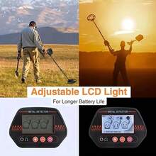 High Sensitivity Metal Detector MD4070, Adjustable Pole Waterproof Coil, Discrimination Mode LCD Screen, Outdoor Beach Treasure Gold Detector - Black - View 6