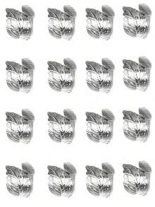 2-24pcs Leaf-Shaped Gold Napkin Rings, Shiny Metal Napkin Holders Table Decor, Fashion Autumn Napkin Rings Bulk Pack, Suitable For Christmas, Easter, Wedding, Party, Elegant Table Setting Gift Idea - Silver - View 19