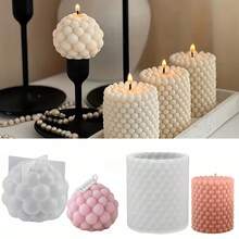 2pcs Premium 3D Foam Candle Silicone Molds - Suitable For DIY Handmade Spherical Resin Crafts, Easy Release, Durable Design, Perfect For Home Decor And Handmade Candles, Candle Molds - Foam - View 5