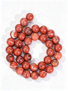 Yumfeel 1 Strand Natural Red Jasper Beads, Length 38cm/15inch, Size 4/6/8/10mm, Approx 36-95pcs Smooth Round Loose Beads, Suitable For DIY Bracelets And Necklaces Women's Jewelry. Jewelry Making Materials, Decorative Beads. Handmade Christmas/Valentine's Day Gifts. - Multicolor - View 14