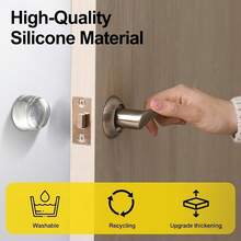 5pcs Self-Adhesive Door Stopper, Rubber Wall Buffer Pad, Floor Mounted Door Stopper, Anti-Collision Wall Protector, Suitable For Shower Room Indoor Door, Prevent Wall Damage - 5pcs - View 5