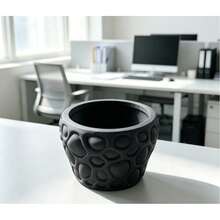 Pebble Embossed Succulent Planter, Creative Textured Small Flower Pot, Home & Office Desktop Decorative Potted Plant - A - View 4