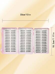 3-Fold 3-Page Large Capacity Eyelash Book, Little Starlight Segmented Single Cluster False Eyelashes, Glue-Free, Cartoon Fox-Eye Makeup, Easy For Beginners - C - View 4