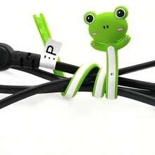 4-Piece Cute Animal-Shaped Cable Organizer Set – Multifunctional Cable Winder For Data, Computer, And Headphone Cables – Black Plastic Cable Management System, Cable Holder, And Travel Cable Organizer - Multicolor - View 9
