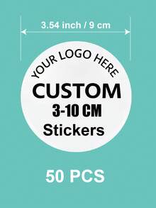 1/20/50/100/500pcs 3-10cm Customized Personalized Waterproof Round Stickers For Business Logo, Suitable For Various Occasions, Photos, Images, Labels, Custom Logo Stickers, Circle Label Stickers, Custom Sticker Logos, Thank You Sticker - White - View 31